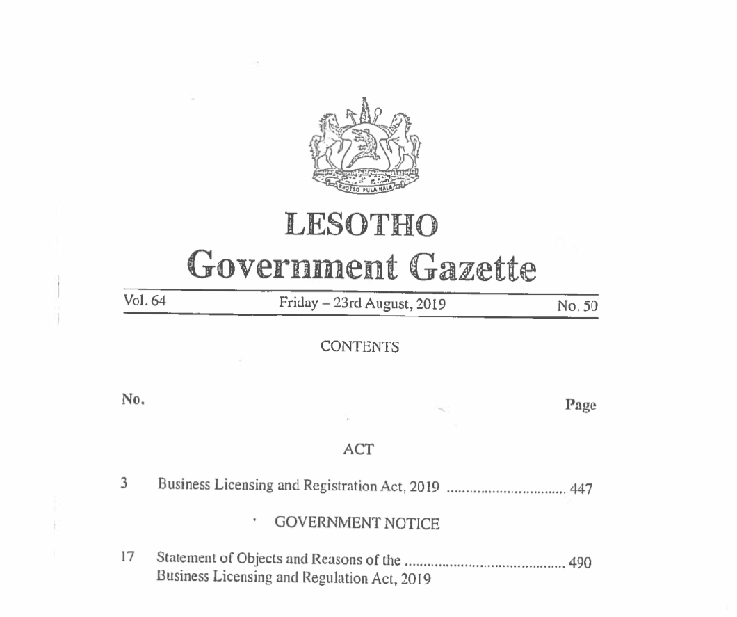 Business Licensing and Registration Act 2019